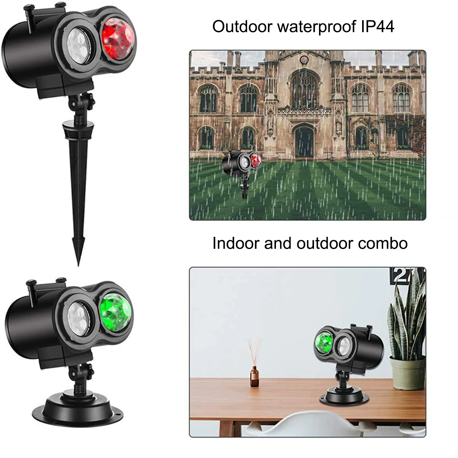 3D проектор HD уличный Рождественский с дистанционным таймером 12/16 узоров волн и