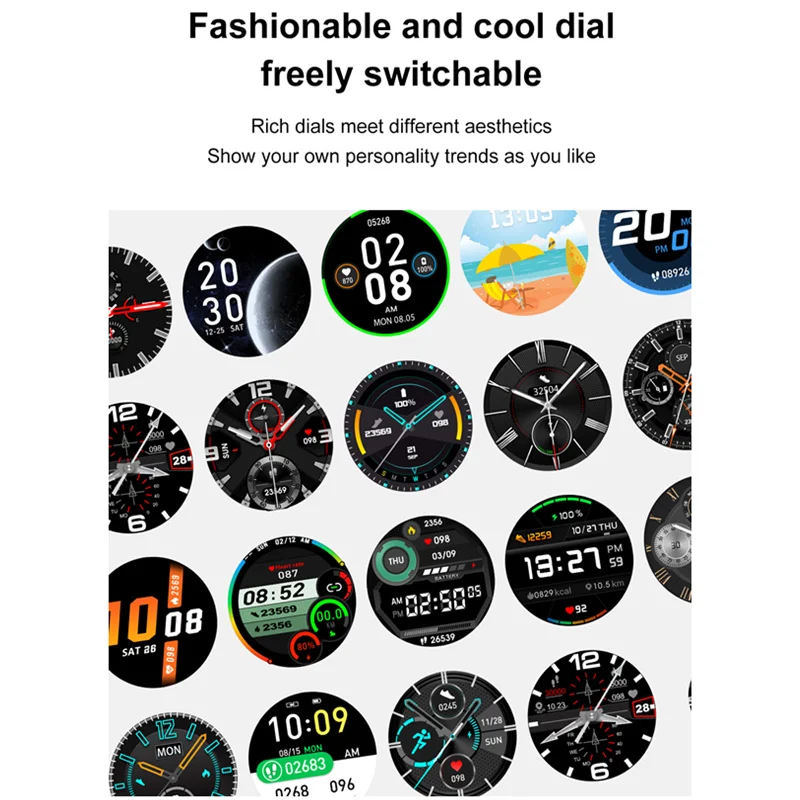 

Sprots Smartwatch DT92 Smart Watches IP68 Waterproof Heart Rate Monitor Blood Pressure Oxygen Long Standby Men's Watches VS L13