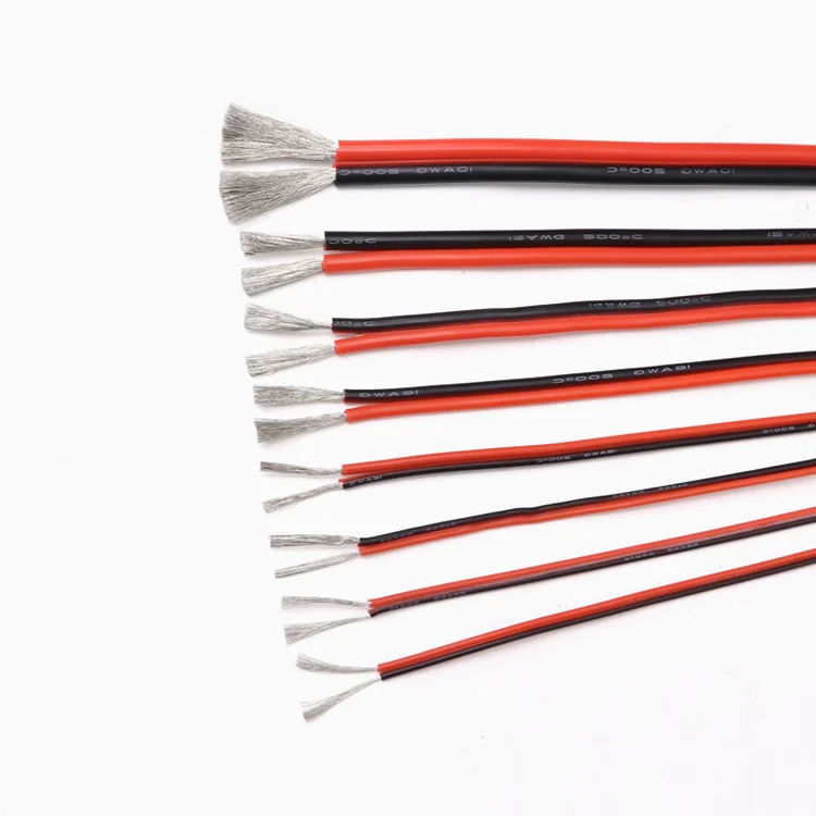 Силиконовая Резина 2pins провода 24AWG Экстра мягкая утепленная двойное ядро высокого Температура Электрический кабель Медь светодиодный светильник линия черный, красный