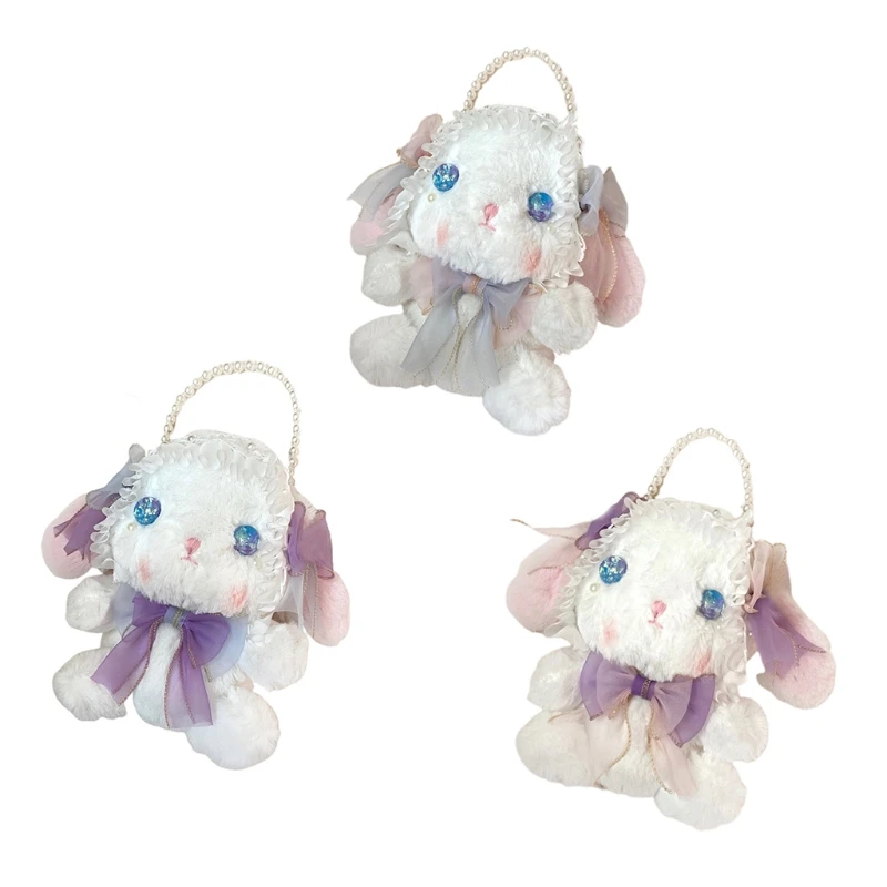 

Fluffy Faux Fur Animal Bags Bunny Bag Original Hand-made Lolita Cute Bunny Jk Shoulder Bag Messenger Bag Lolita
