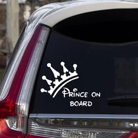 car stickers prince on board boy baby in car lovely creative decoration decals trunk windshield auto tuning styling vinyls d40