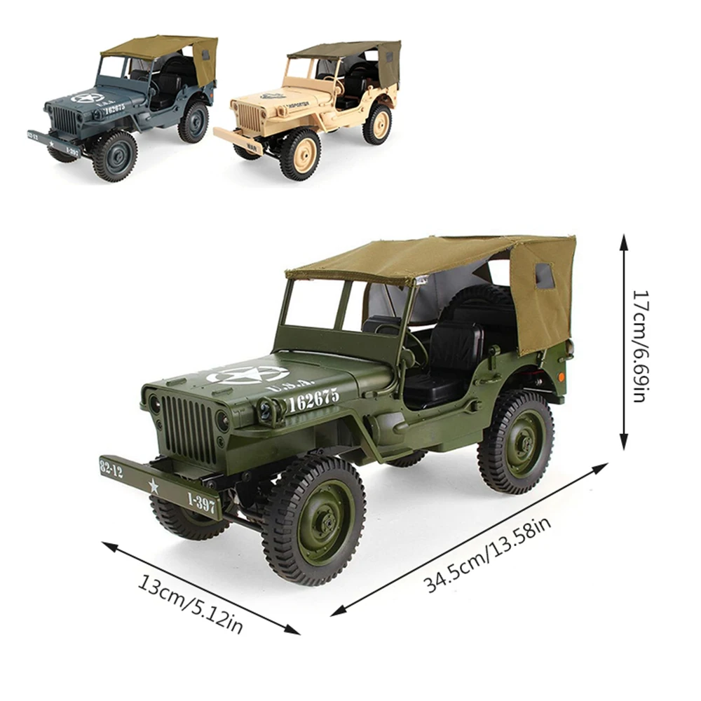 1/10 RC Автомобиль 2,4G 4WD пульт дистанционного управления игрушечные джипы четырехколесный привод внедорожный военный альпинистский автомобиль армейский литой автомобиль военный автомобиль