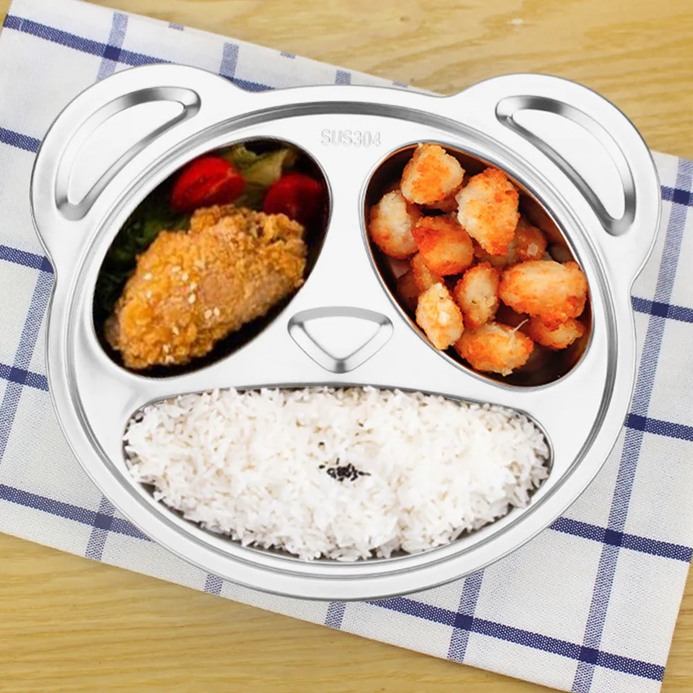 304 нержавеющая сталь изолированный детский Ланч бокс разделенная тарелка школа