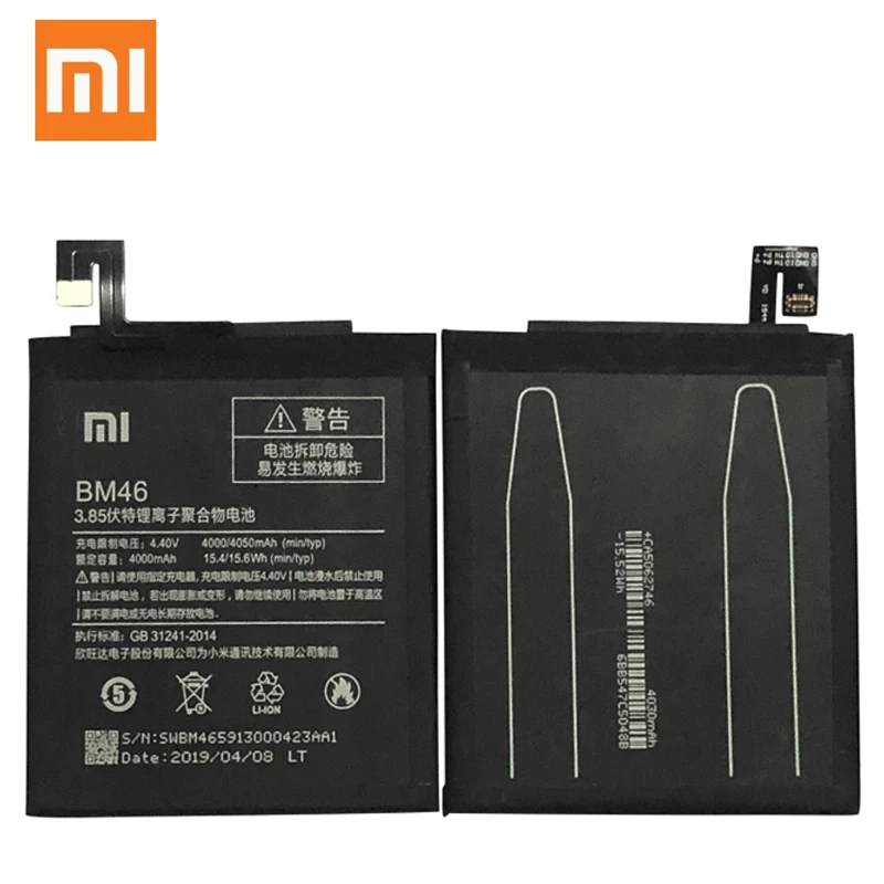 

Xiao Mi Original BM46 Battery Real 4000mAh For Xiaomi Redmi Note 3 / Note 3 Pro Phone Replacement battery