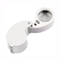 40x mini loupe illuminated magnifier glass portable folding magnifying for jewelers coin stamps antiques led lights handheld len