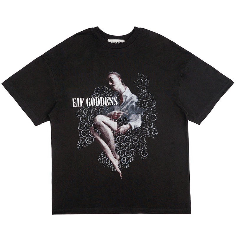 

Футболка мужская с графическим принтом, хлопок, короткий рукав, Повседневная Свободная рубашка в стиле хип-хоп, уличная одежда в стиле Харад...