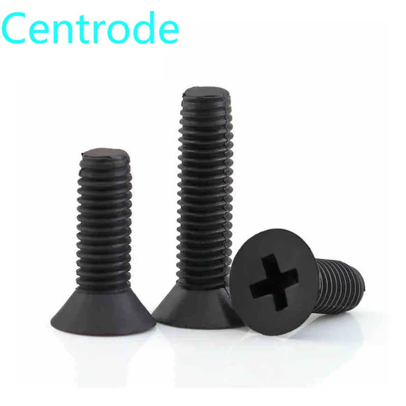 Болты с плоской головкой из нейлона Philips черные винты потайной крестовые