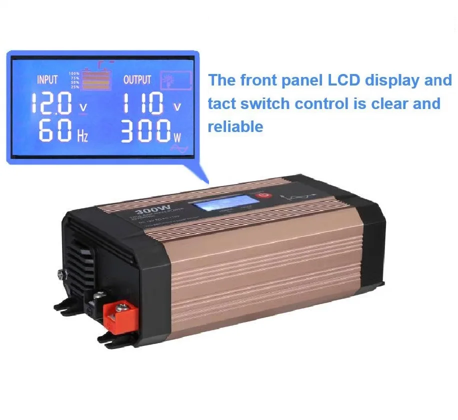 300W Pure Sine Wave Power Inverter with LCD Screen 12V DC to 110V/230V AC Car Dual USB Ports Charging Adapt | Обустройство дома