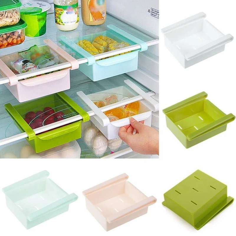 

Refrigerator Drawer Storage Box Kitchen Fridge Sliding Drawer Shelf Storage Fruit Food Container Rack Space Saver Kitchen Tools