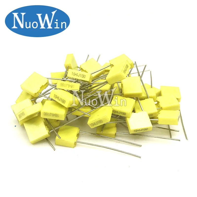 

50pcs Correction capacitor kit 10 Value Polypropylene Safety Plastic Film Capacitor Kit 100V 1nF - 0.47uF