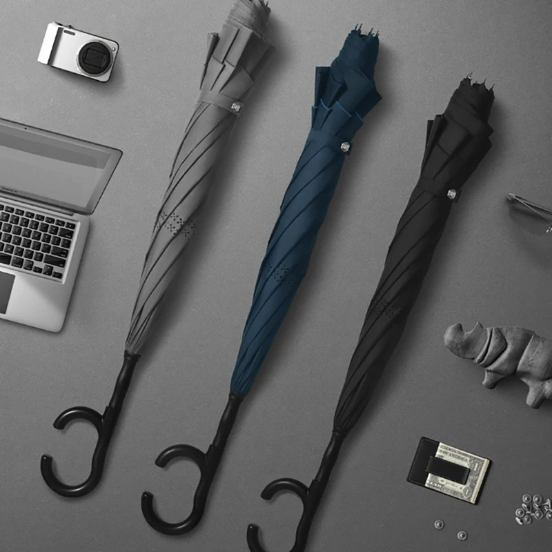 

Long Handle Reverse Umbrella Clear Windproof Upside Down Umbrella Automatic Men Women Inverted Umbrella Rain Mens Gifts Parasol
