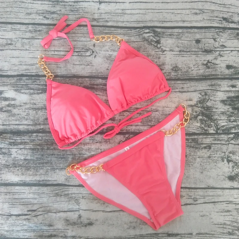 Новинка 2020 женский сплошной сексуальный купальник бикини с металлической