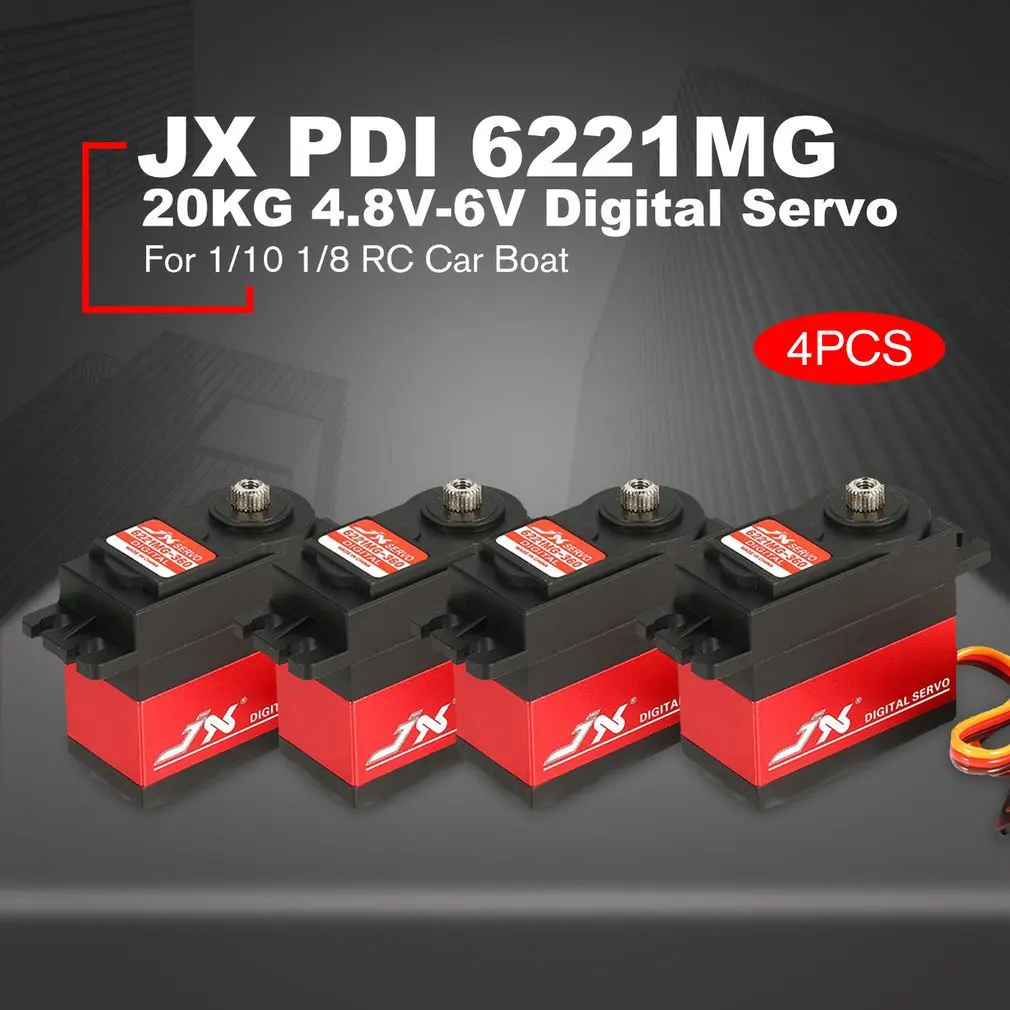 4 шт. JX PDI 6221 мг 20 кг 8 в 6 большой крутящий момент 360 градусов цифровой сервопривод