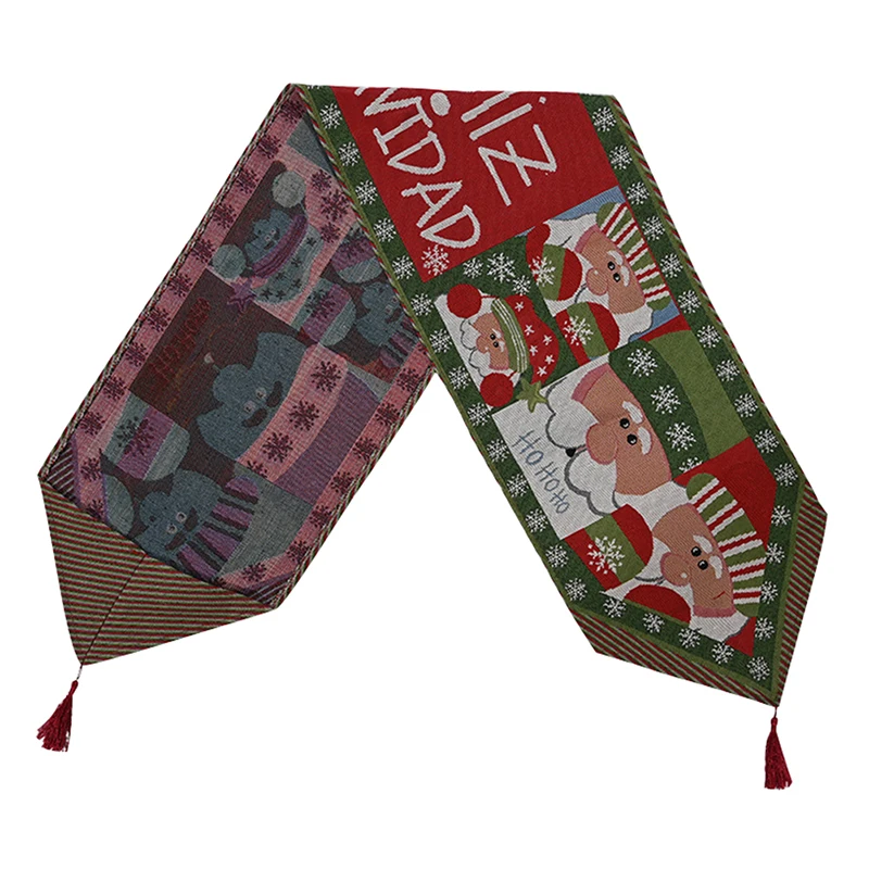 Фестиваль зимний праздник Рождественское украшение гобелен настольная дорожка