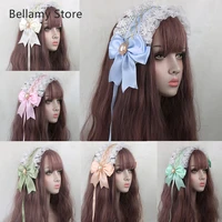 lolita headdress hair ornament sweet headband lace soft girl angel handle
