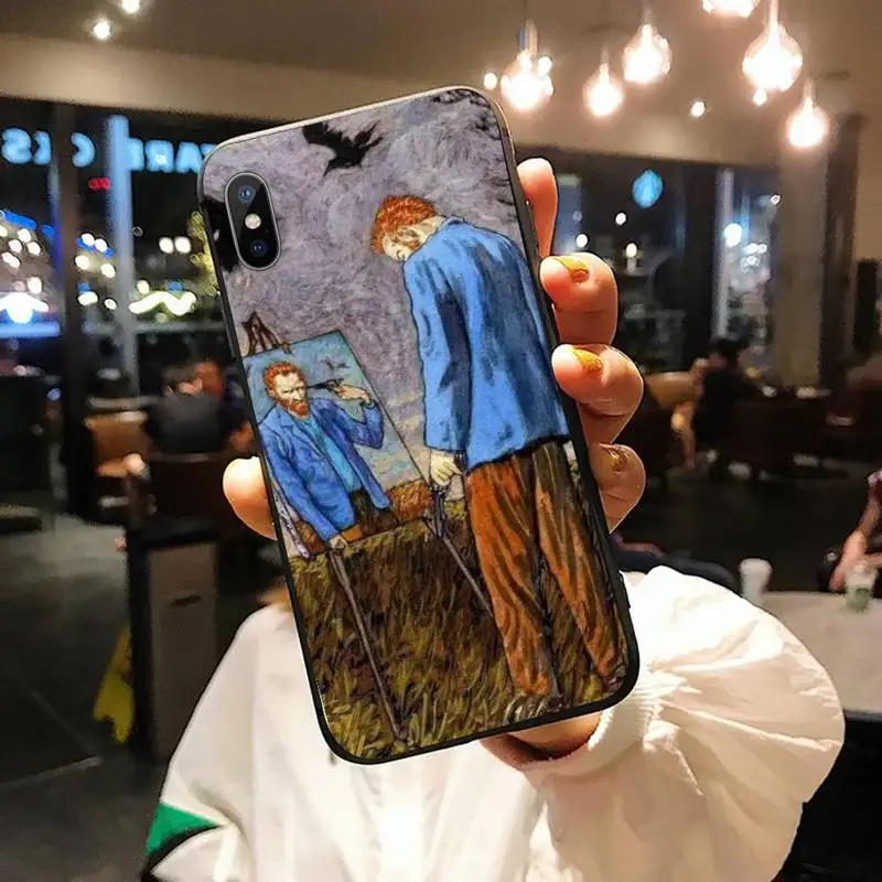 

Van Gogh Starry sky art design pattern Phone Case for iPhone 11 12 pro XS MAX 8 7 6 6S Plus X 5S SE 2020 XR luxury design shell