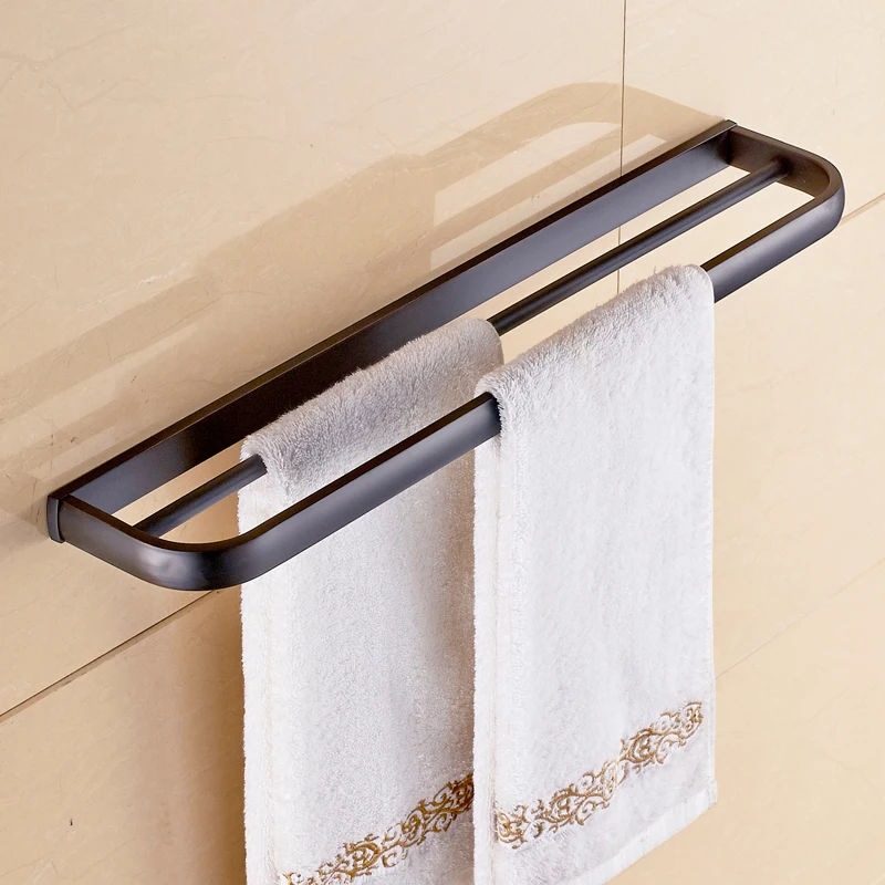 Double Towel Bar Набор оборудования для ванной комнаты, бронзовый держатель для зубной щетки, Держатель для полотенца, аксессуары для ванной комнаты - Цвет: Double Towel Bar