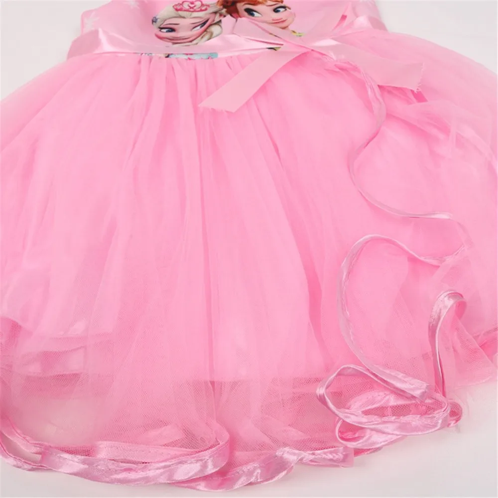 Платье для девочек летняя одежда маленьких платье принцессы Эльзы праздничный