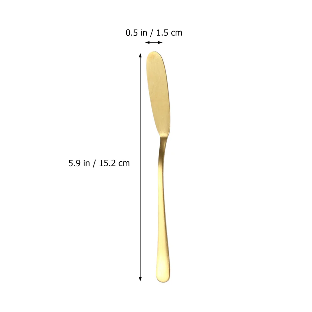 

5pcs Golden Dinner Dessert Spoons Cutter Set Cake Ice Cream Cutlery Supply