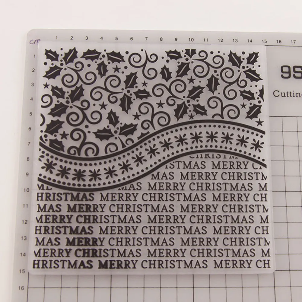 

Merry Christmas Word Plastic Embossing Folders for DIY Scrapbooking Paper Craft/Card Making Decoration Supplies