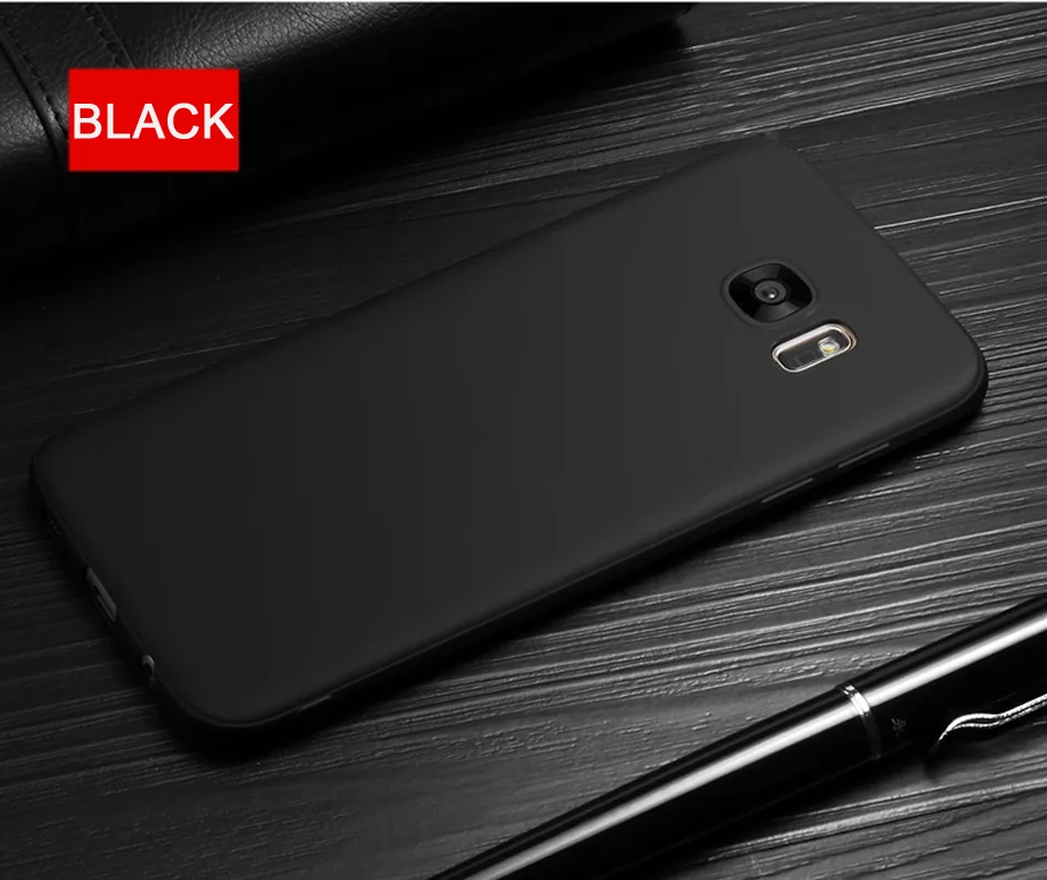 ITEUU Ультратонкий Мягкий матовый чехол из ТПУ для samsung Galaxy S7 S7 Edge чехол s задняя крышка оболочка для samsung S7 S7Edge - Цвет: Черный