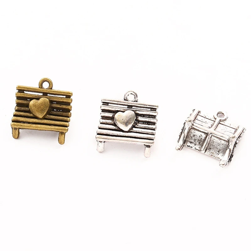 

RAINXTAR Valnetine's Day Jewelry Making DIY Accessories Heart Chair Alloy Vintage Charms 19*20mm 10pcs AAC1374