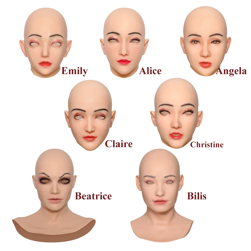 

KOOMIHO Silicone Face Female Mask Realistic Soft Props Makeup Mask for Transgender Crossdresser Drag Queen Shemale