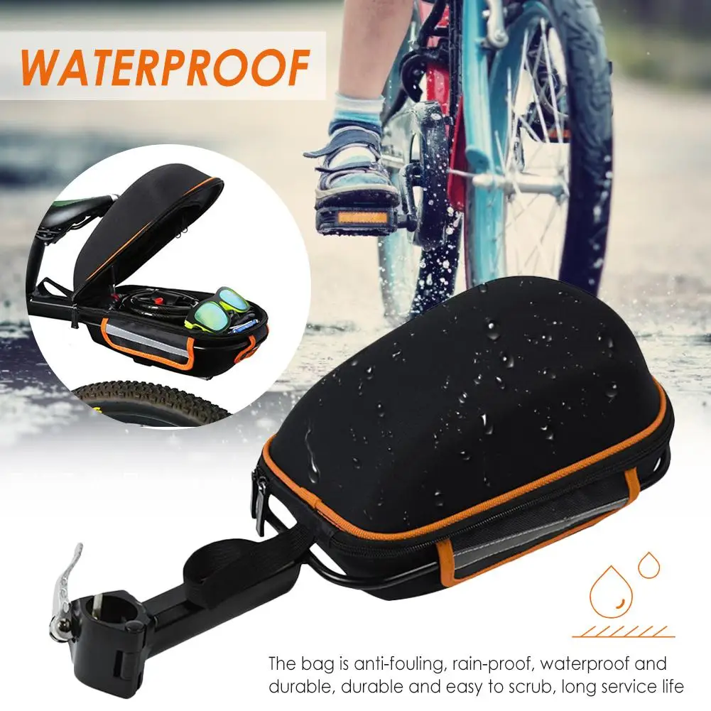 

Hard Shell Bicycle Rear Shelf Bag Bike Saddle Tail Pack Quick-release Cycling Cargo Storage Box Luggage Bag With Rain Cover