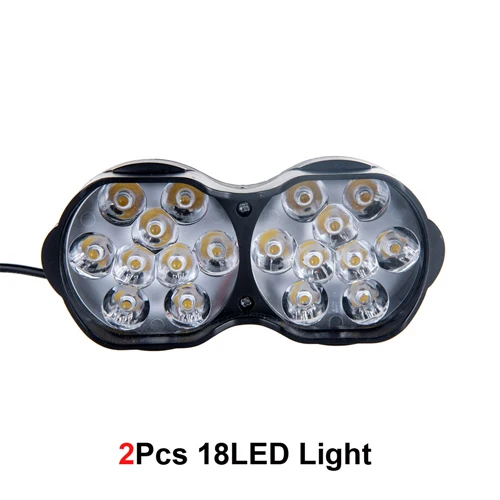 2PCS 18LED Точечный светильник для мотоцикла, головной светильник для скутера, противотуманный Точечный светильник светодиодный для мотоцикла ATV 12 В 6500 К, белый двигатель, рабочая фара для автомобиля DRL - Цвет: 2PCS 18LED