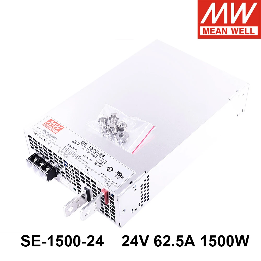 

Mean Well SE-1500-24 110/220 В переменного тока в постоянный ток 24 в 1500 а Вт одиночный выходной импульсный источник питания с драйвером Meanwell
