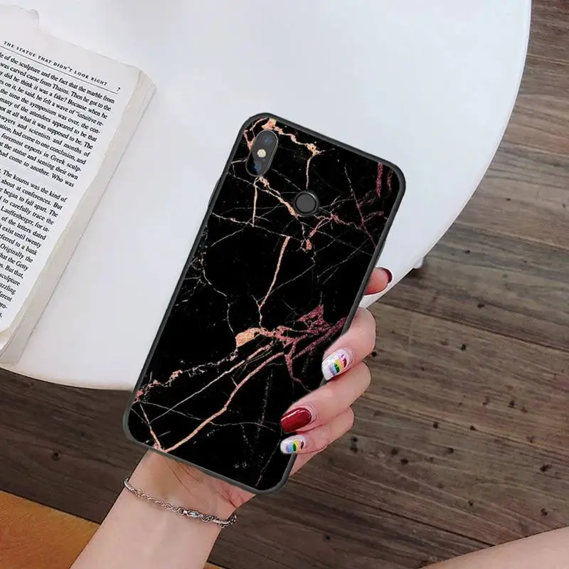 

black gold rock marble art Phone Case For Xiaomi Redmi note 7 8 9 t k30 max3 9 s 10 pro lite