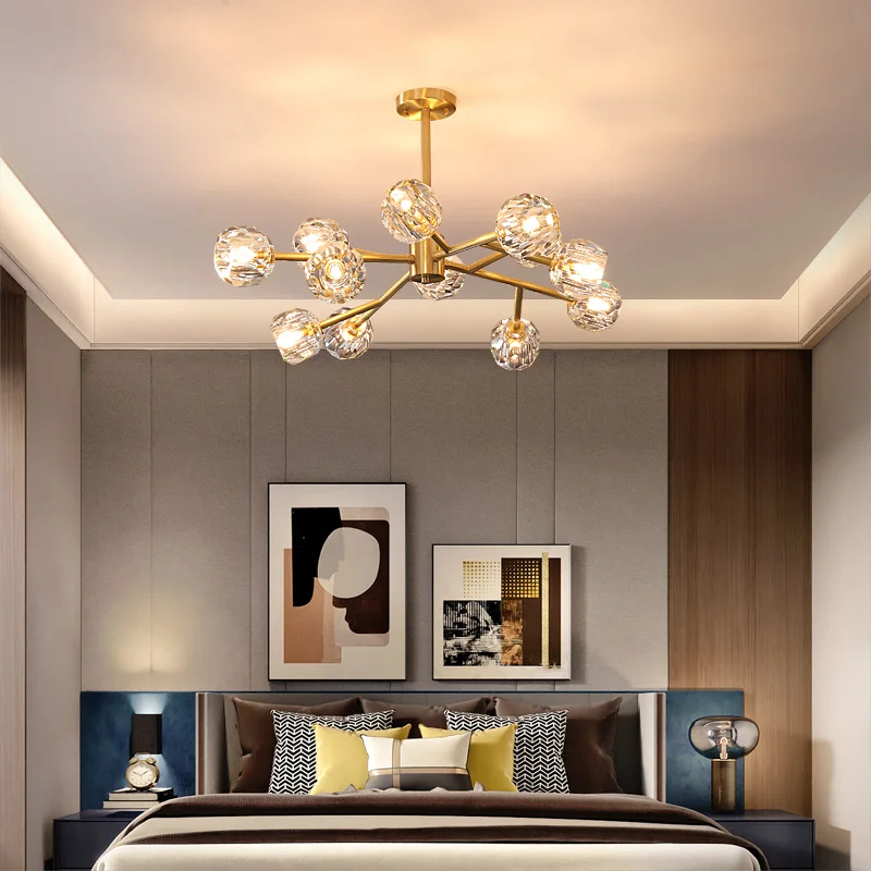 

Nordic LED Chandelier for Living Room Bedroom Modern Luxury Crystal Chandelier for Home Decor Indoor Lighting Kitchen Fixtures