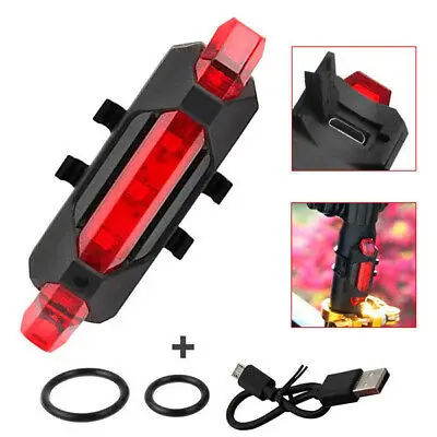 5 красный светодиодный встроенный аккумулятор USB Перезаряжаемый хвост