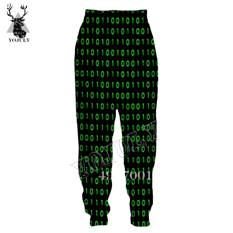 1 YOJULY I'm A Hacker Программирование код геймера 3D печать пот брюки летние унисекс модные длинные брюки мужские модные повседневные брюки L7 - Цвет: 1