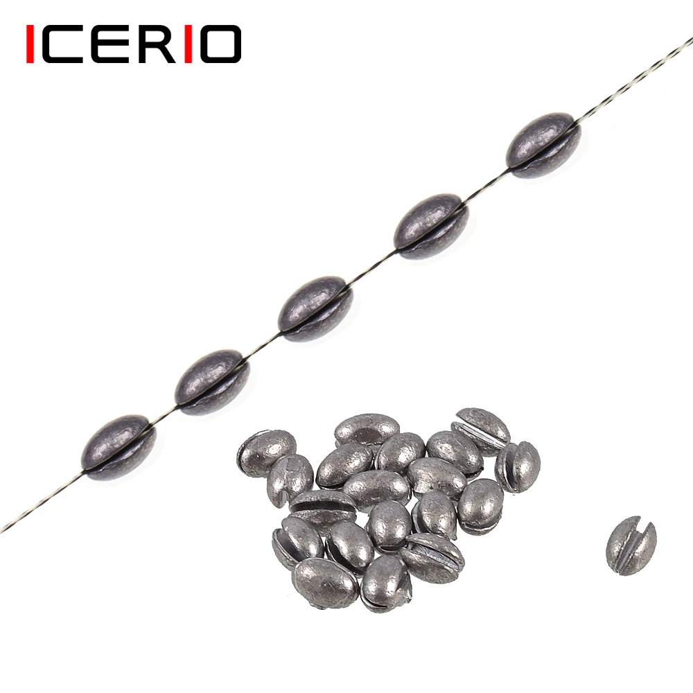 ICERIO 20pcs Split-Shot Lead Sinker Fishing Line and Lure Bait Steady Fishing Accessories