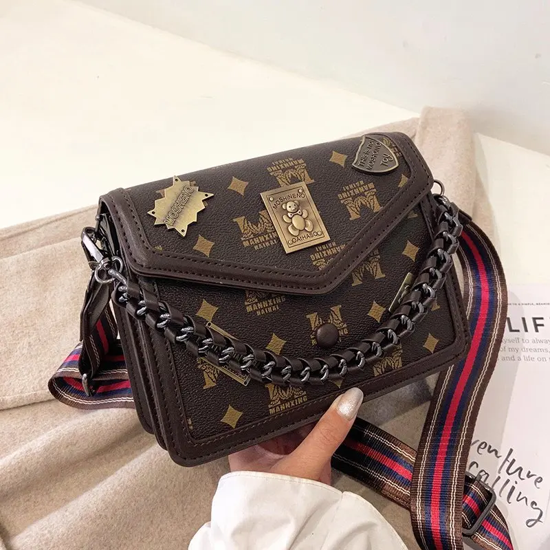 

Women's Retro Luxury Classic Shoulder Tote Bags PU Letter Printing Handbags Lady Square Small Wallet Phone Top-Handle Bag