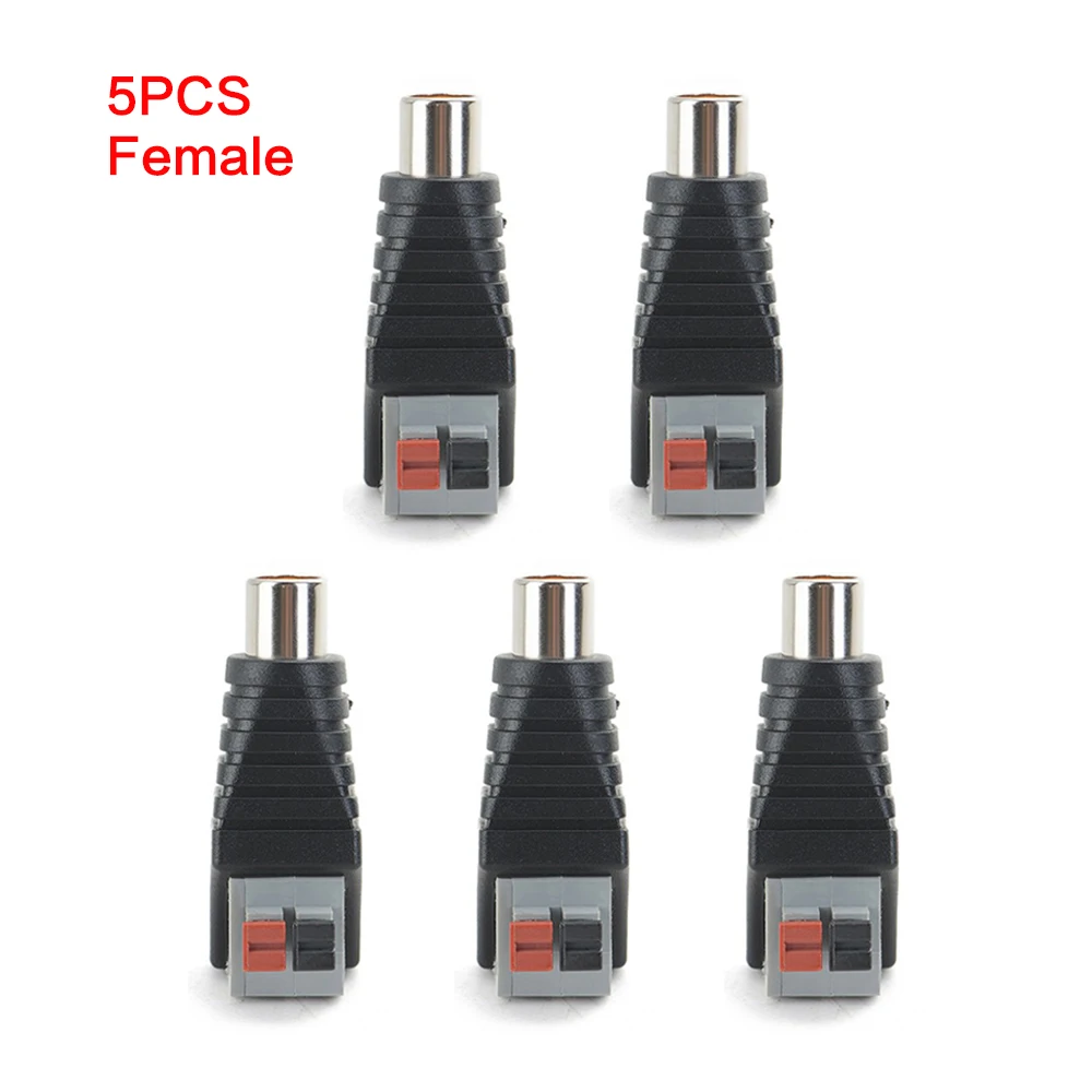 

5PCS Male/Female RCA Speaker Wire Cable to Jack Press Plug Male Adapter Connector Hot Selling