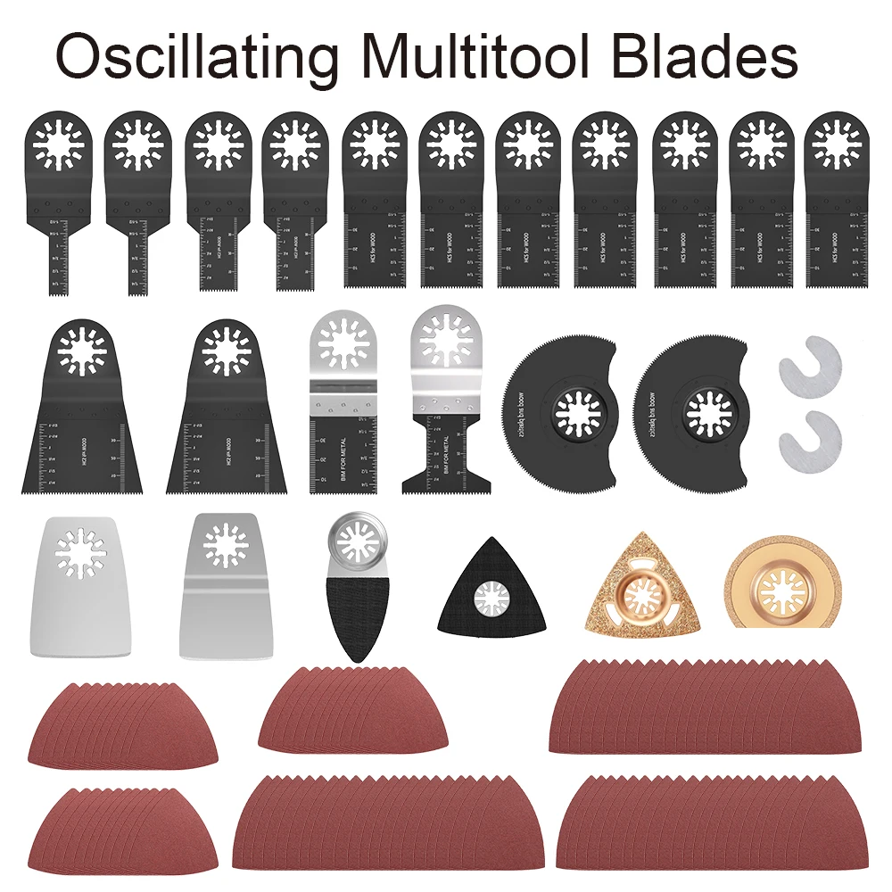 

120Pcs Titanium Oscillating Multitool Blade Oscillating Multi-Tools Accessories for Wood, Hard Material and Metal Cutting
