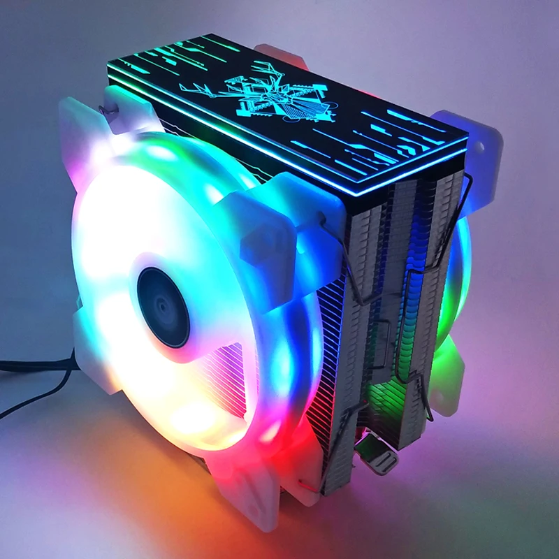 Light board Deer RGB Снеговик 6 тепловых трубок кулер ЦП RGB 120 мм ШИМ 4Pin для Intel LGA775 1150 1151 1155 1366 AMD AM2 AM3 AM4 Вентилятор охлаждения процессора ПК тихий - Цвет лезвия: Light board Deer RGB