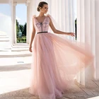 Женское ТРАПЕЦИЕВИДНОЕ вечернее платье, плиссированное Тюлевое платье с запахом, платье для выпускного вечера, 2022