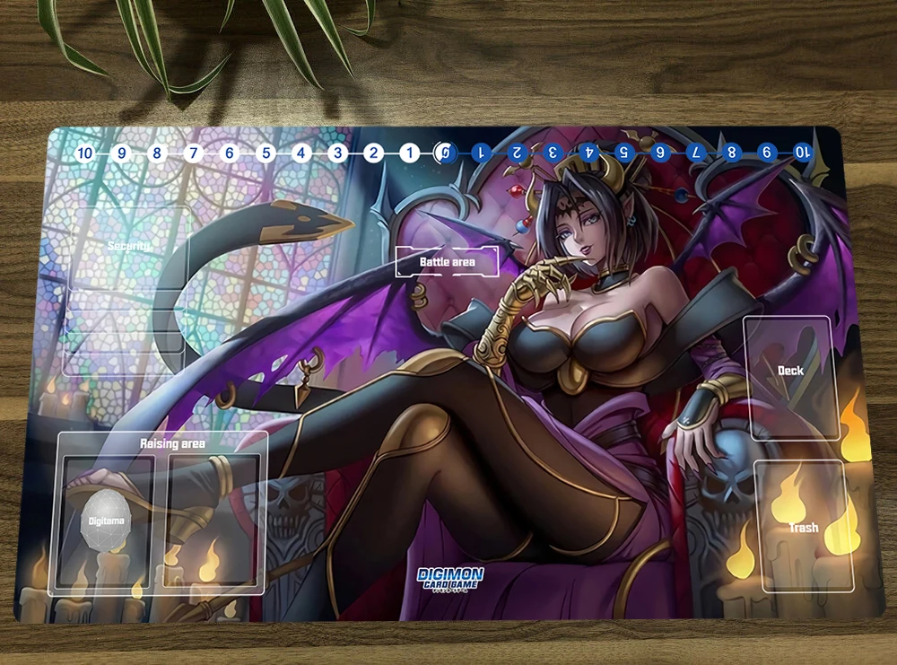 

Anime Digimon Duel Playmat Lilithmon Trading Card Game Mat DTCG CCG TCG Mat Mouse Pad Mousepad Desk Gaming Play Mat & Card Zones