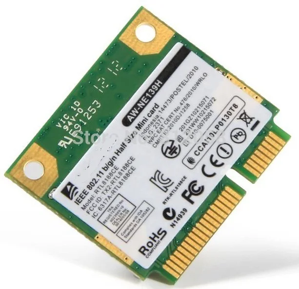 Оптовая продажа новая беспроводная карта Realtek RTL8188CE AzureWave AW NE139H Mini PCI E 150 Мбит/с