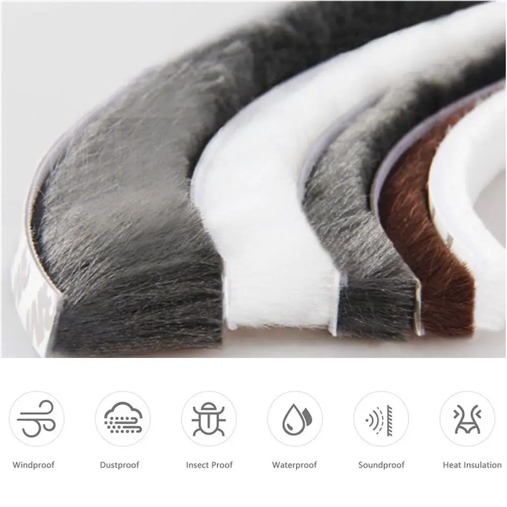 

5M Brush Strip Self Adhesive Door Window Sealing Strip Door Window Windproof Anti Insect Strip Gasket Home Living Supplies