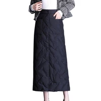 black autumn winter fashion womens high waist midi skirt slim fit elastic belt pocket a line ladies office clothingdropshipping