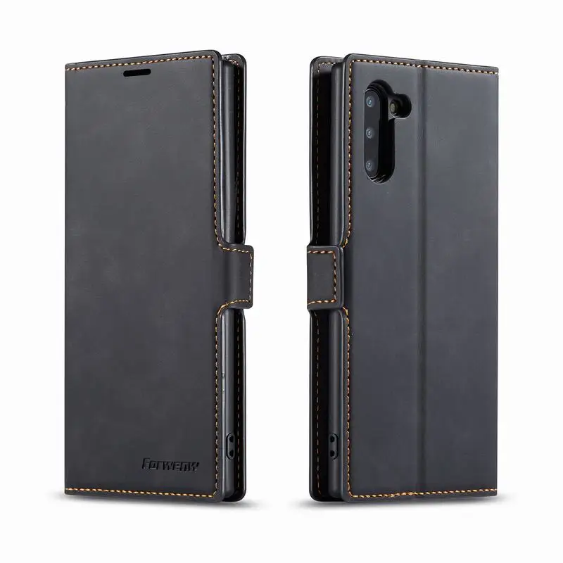 Чехол для samsung Galaxy Note 10 Plus, роскошный, с магнитной застежкой простой, матовый кошелек для телефона samsung Note 10 Plus Etui