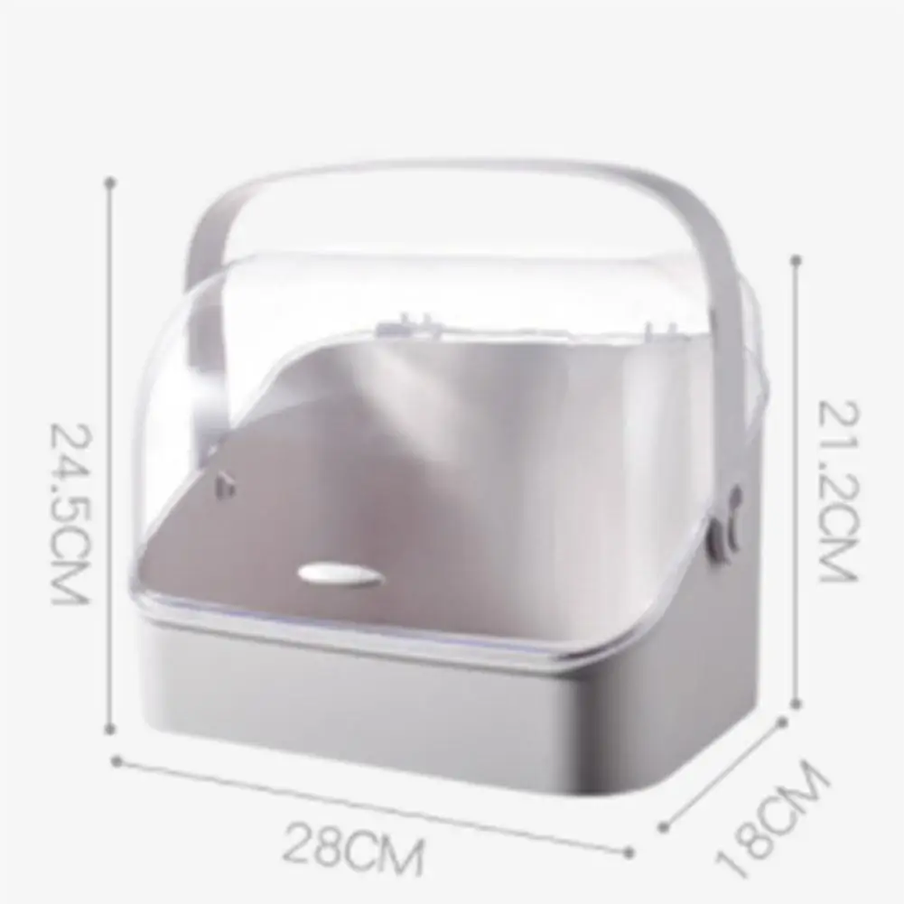 

Three Layers Cosmetic Storage Box Portable Handle Open Waterproof Makeup Organizer Tabletop Plastic Organizer Drawers