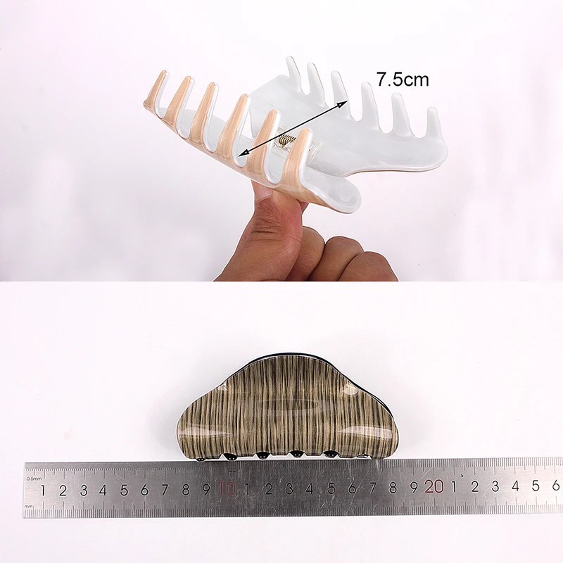 Новый стиль большой искусственный рисунок для девочек заколка краб с деревянным