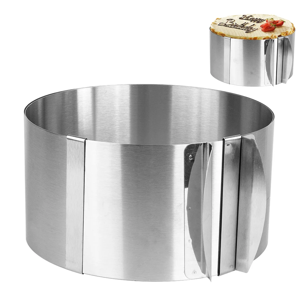

1Pc Adjustable Mousse Ring 3D Round Cake Molds Stainless Steel Baking Moulds Kitchen Dessert Cake Decorating Tools