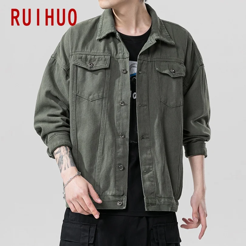 

RUIHUO 2020 Новинка весны сафари Стиль куртка на каждый день для мужчин пальто бренда Slim Fit ветровка куртка мужские пальто Модная верхняя одежда ...