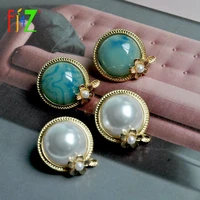 f j4z 2020 new stud earrings for women classic resin faux pearl statement earrings girls gifts jewelry dropship
